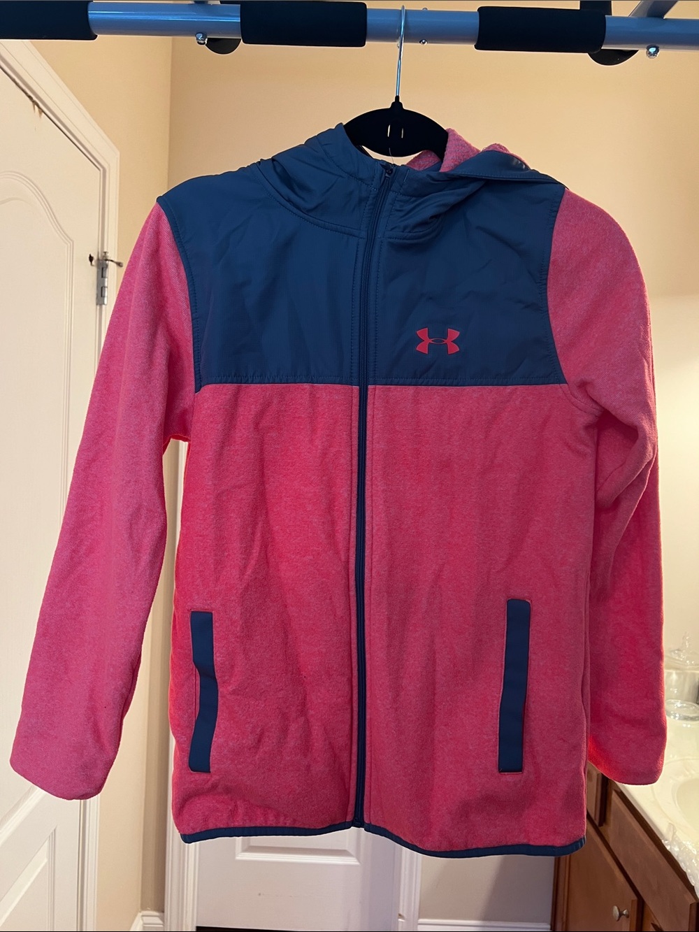 Under Armour  Orange and Gray Hooded Fleece Jacket